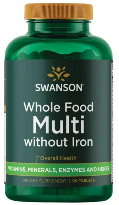 스완슨 홀푸드 멀티비타민 철분미함유 90정, 1개 - 쿠팡