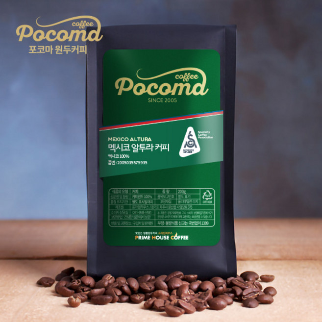 [포코마] 멕시코 알투라 원두커피 200g, 굵게 (프렌치프레스용), 1개