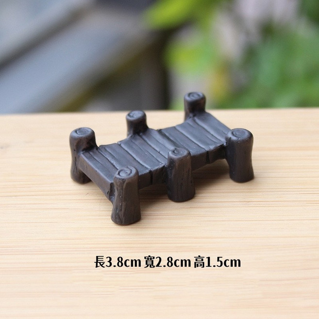 微景觀橋樑擺件 多肉盆栽造景裝飾 園藝拍攝道具 酒櫃裝飾, 1個, 【F4】水上長廊, 棕色