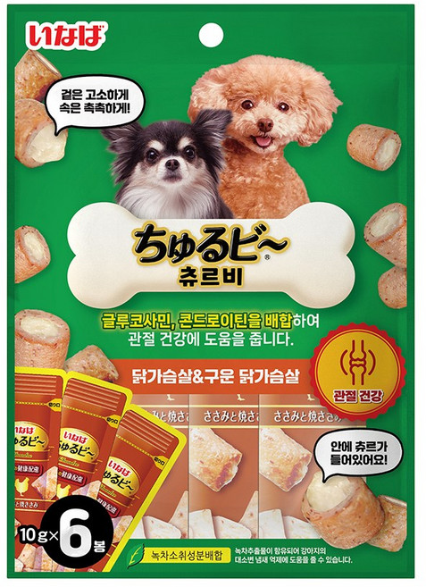 이나바 챠오 건강케어 츄르비 강아지간식, 1개, 60g, 72DK 관절건강