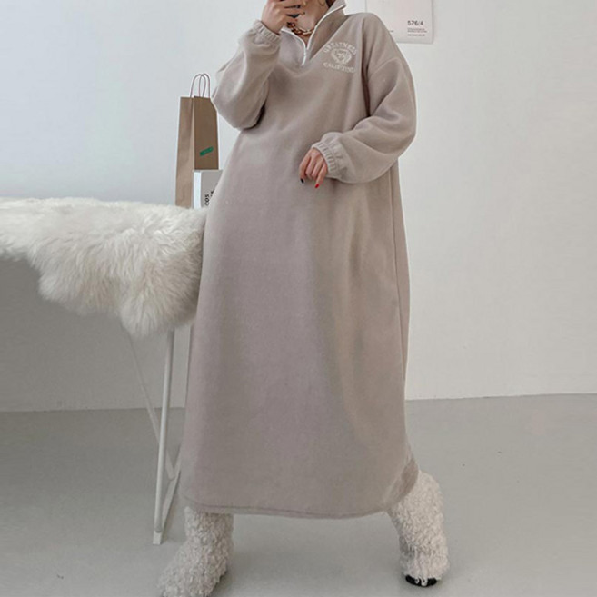 마이쏭 여성 빅사이즈 기모원피스 임부복 그레이트반집업롱원피스(기모)