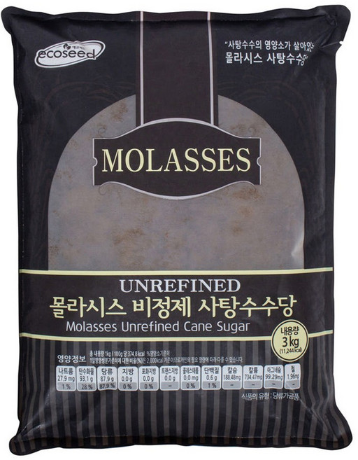 모리셔스 몰라시스 비정제사탕수수당, 3kg, 1개