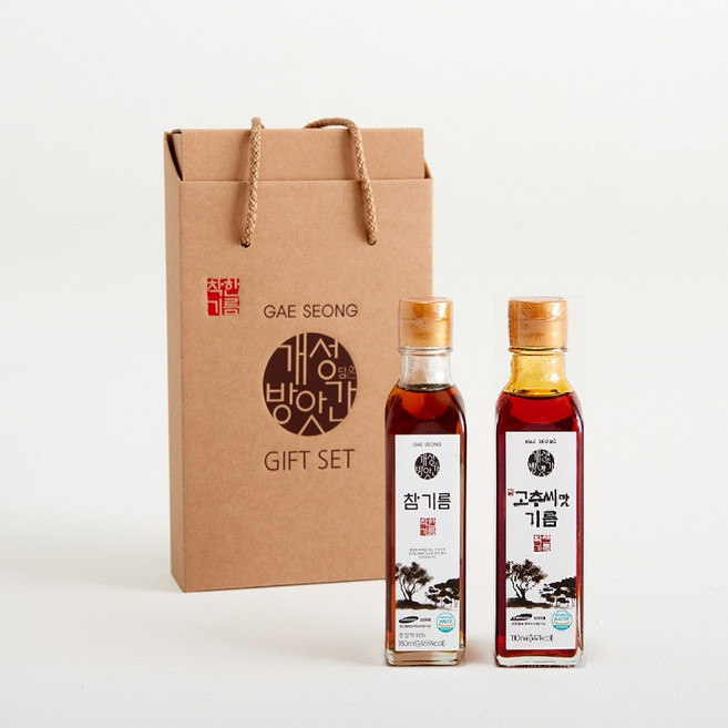 개성방앗간 참기름 고추씨맛기름 180ml 2종세트, 1세트