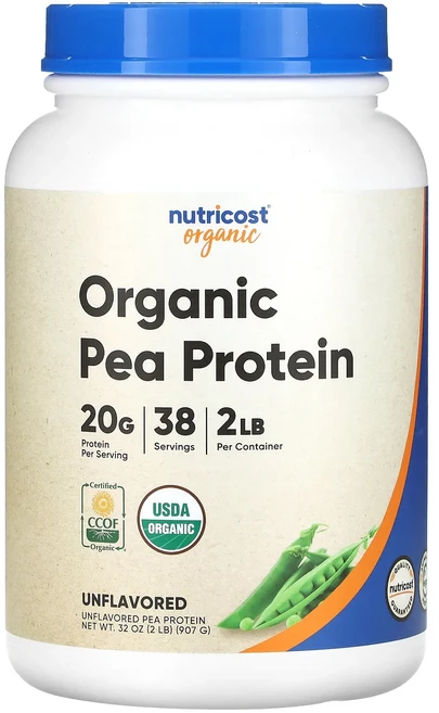 Nutricost 유기농 완두콩 단백질 무맛 907g(2lb), Nutricost유기농완두콩단백질무맛907g2lb, 907g, 1개 - 쿠팡