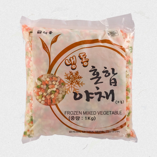 글로벌 혼합야채 4종 1kg x 10봉(1박스) (볶음밥 급식용), 1개