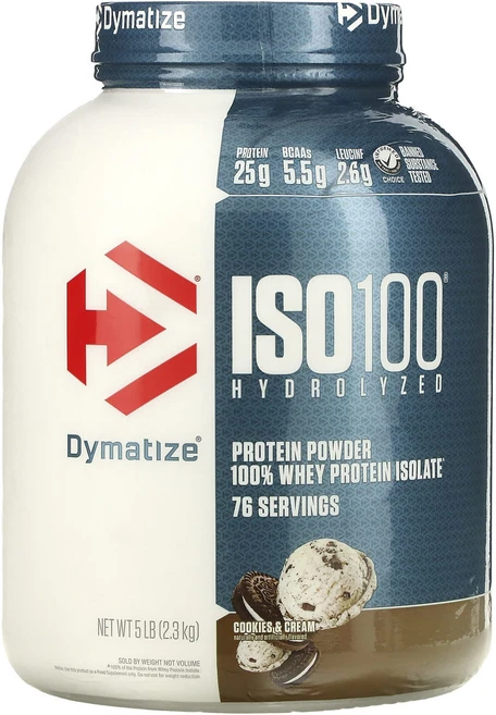 Dymatize 가수분해 ISO 100 100% 분리 유청 단백질 쿠키 & 크림 2.3kg (5lbs), Dymatize가수분해ISO100100분리유청단백질쿠키, 1개 - 쿠팡