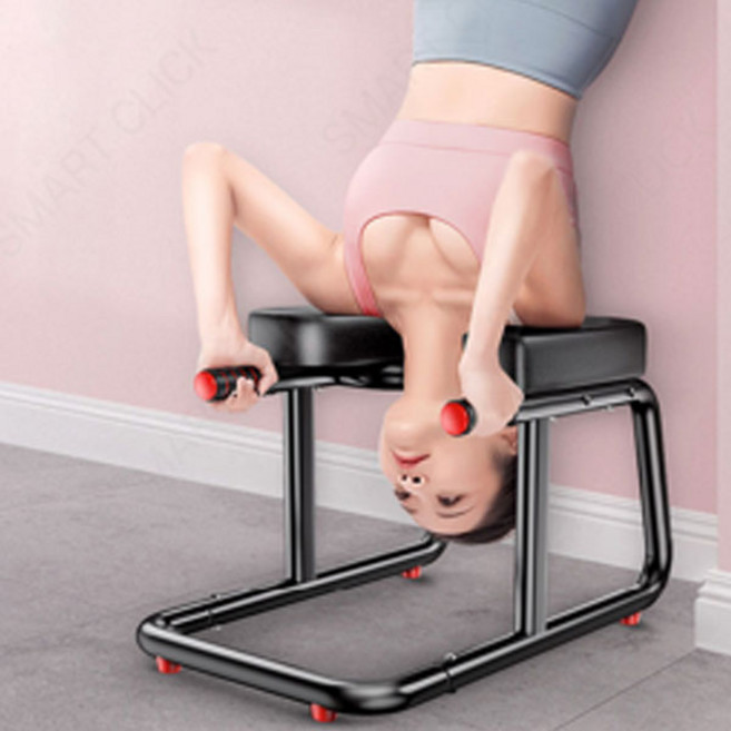 의자 체어 거꾸리 요가체어 거꾸리운동기구 허리 스트레칭 홈트 물구나무서기 전신 근력 운동, 블랙, D26-7