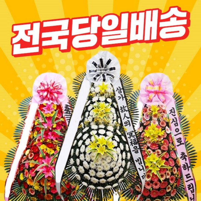[심고거둠] 정품 근조 화환 배송 축하 개업 화환 (재사용 X)