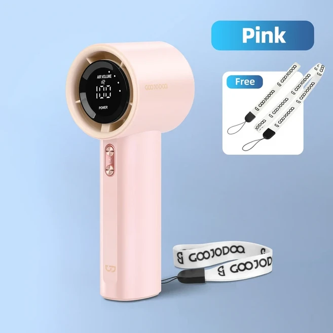 GOOJODOQ 네일룽 GFS001 4000mAh 터보 제트 미니 고속 ​ 충전식 휴대용 선풍기 강력한 바람 100단계, 03 Pink
