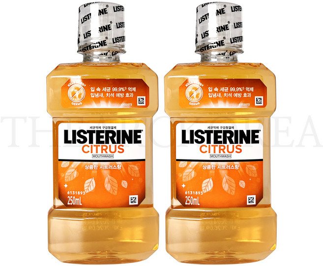 리스테린 내추럴 시트러스 구강청결제, 250ml, 2개