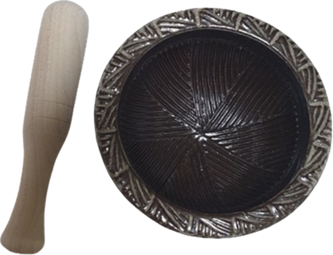 레벤쿠첸 여주 도자기 깨갈이 미니 절구 + 방망이 세트, 1세트