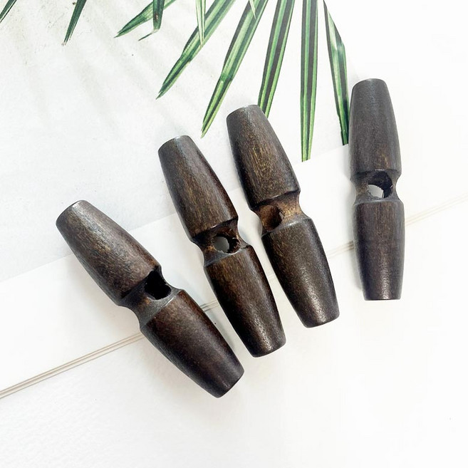 헤세드 4p) 6cm 1구 앵글 떡볶이단추 토글단추 코트단추, 4개, 다크브라운