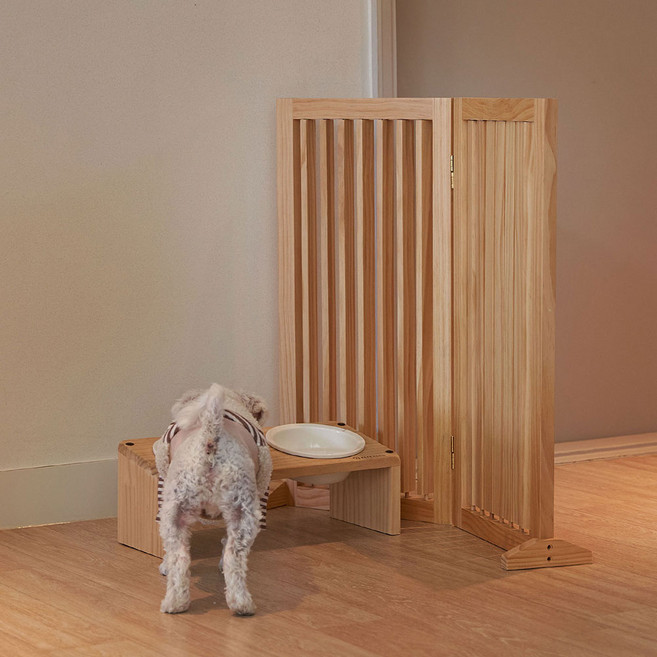 까사라움 강아지 배변판 원목 가리개 미니 타이니 파티션, 내추럴