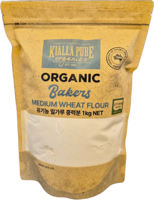 호주산 키알라 유기농 밀가루 중력분(1등급) 1Kg팩, 1개, 1kg