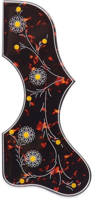 깁슨 J200 SJ200 스타일을 위한 2mm 두께의 자체 접착 어쿠스틱 기타 픽가드 내구성이 뛰어난 스크래치 방지 교체 가드 플레이트 브라운, Brown The right hand, 1개