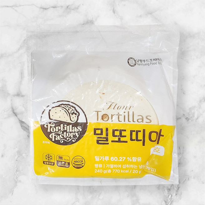 남향 밀또띠아 240g 6호 또띠아6인치 스낵랩 부리또 타코 멕시코음식, 1개