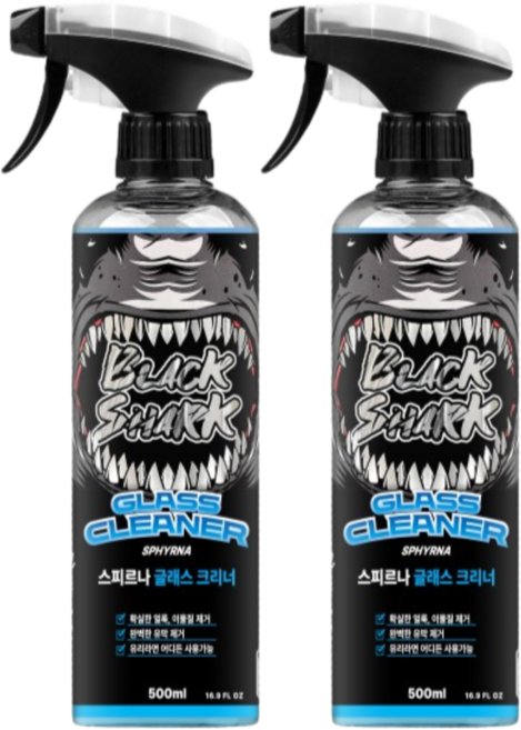 블랙샤크 얼룩 물때 청소 유리세정제, 2개, 500ml