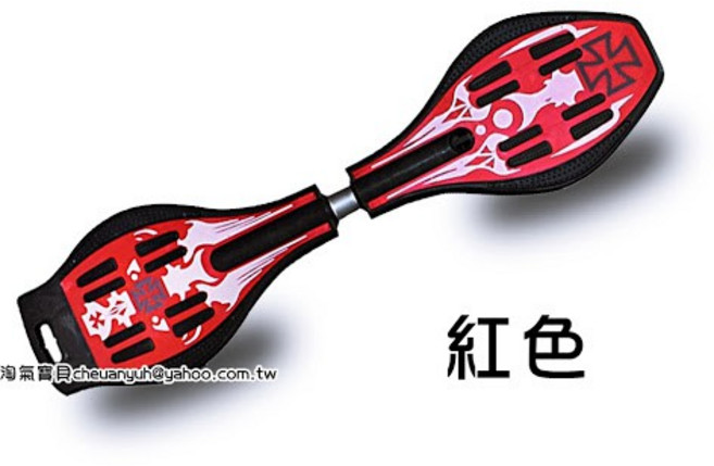 淘氣寶貝 1776 活力板 二輪滑板 鋁鎂合金蛇板 閃光輪, 1個, 黃色