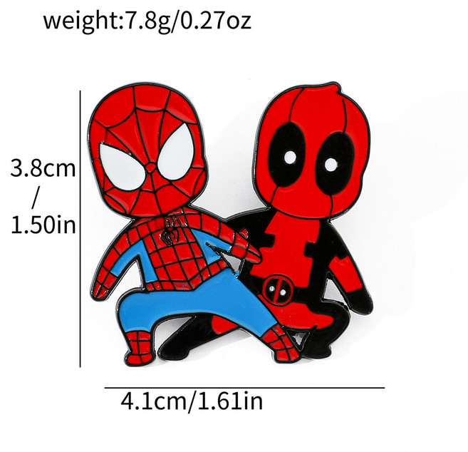 1+1 데드풀 스파이더맨 브로치 뱃지 악세사리 굿즈 모음 피규어 선물 데코 장식, A. XZ2753-2