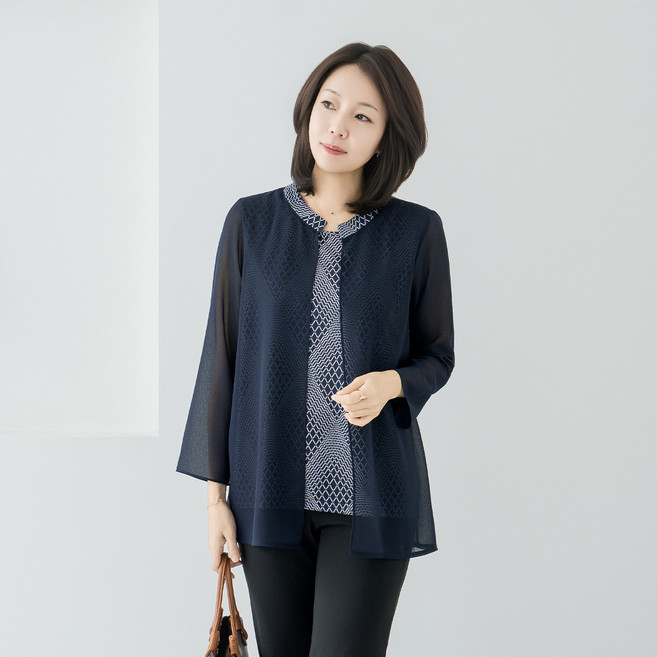 마담4060 엄마옷 마담4060 체형커버가디건 중년여성 데일리 티셔츠 -RTE2603082-