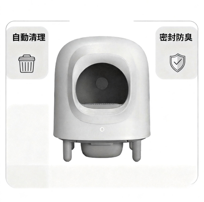 WANTECH PET 自動貓砂機 56L大空間 APP遠程操控, 1個, 56L, 無