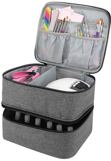 디바이더 휴대용 정리함이 있는 30병을 보관할 수 있는 여행용 네일 폴리시 보관 가방, 1개, 1