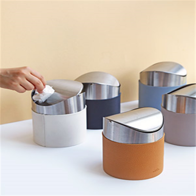 스텐레스 컬러 미니 휴지통 쓰레기통, 라이트블루