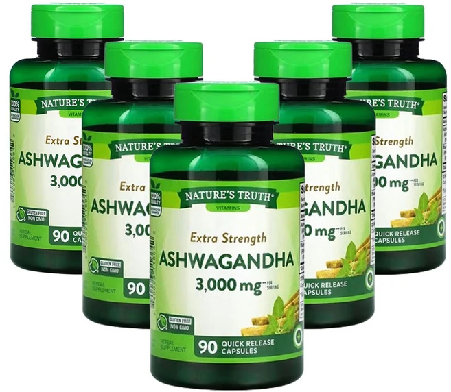 네춰스 트르스 엑스트라 스트렝스 아슈와간다 3 000mg 퀵 릴리스 캡슐 90정(캡슐당 1 500mg), 5팩 - 쿠팡