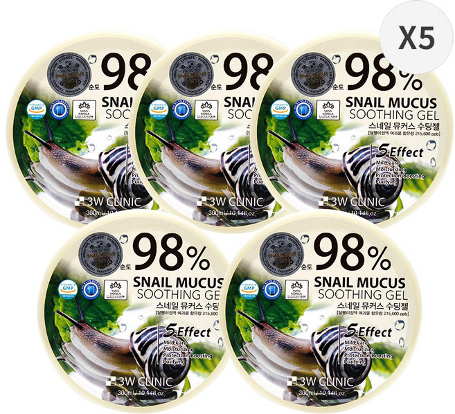 3W클리닉 스네일 뮤커스 수딩젤 98% 300g X 5개, 1개