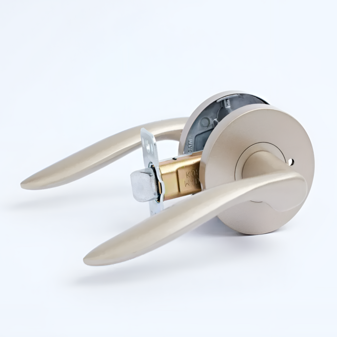 모던유로 방문 손잡이 국산 심플 문고리 버튼형, 커비 그레이, 1개