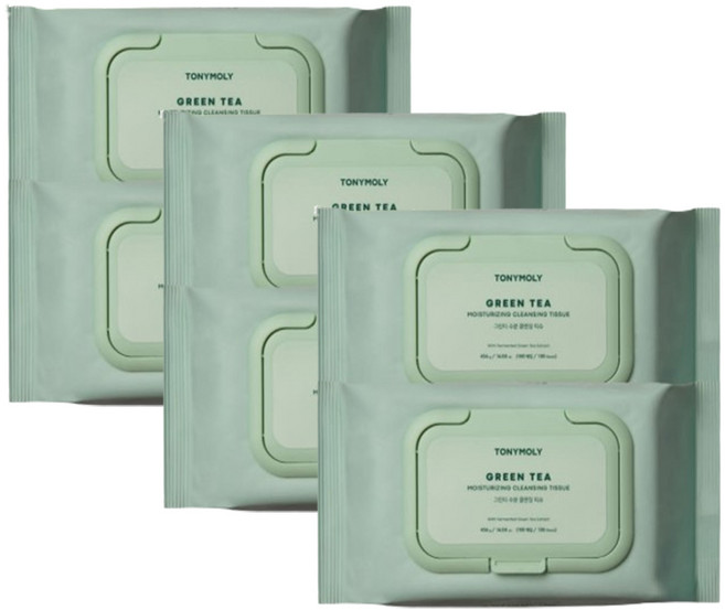 토니모리 그린티 수분 저자극 클렌징티슈 100매 6팩, 400g