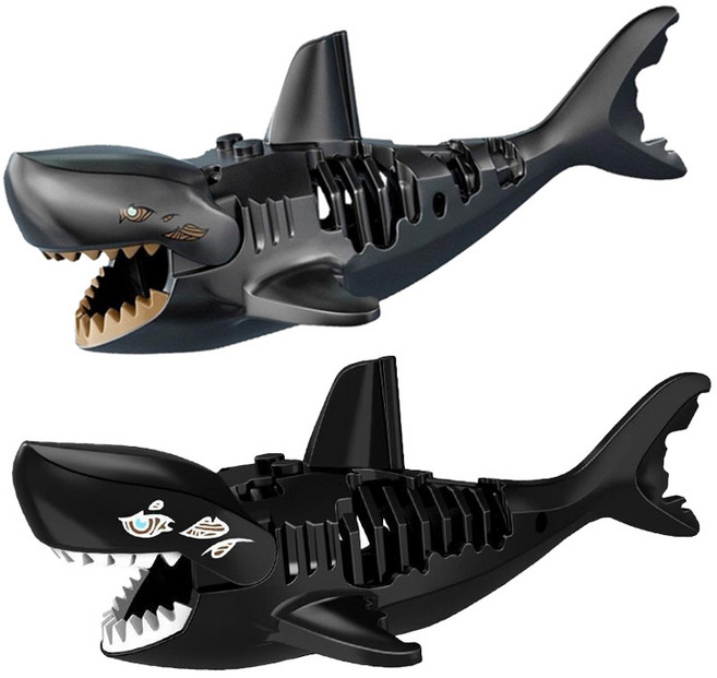 좀비상어 다크에디션 2종 호환블록 브릭피규어 수집/장식/전시용 키덜트아이템 블럭피겨 컬렉션, 1개, 03. 좀비상어 2종 세트(다크에디션)(로켓)