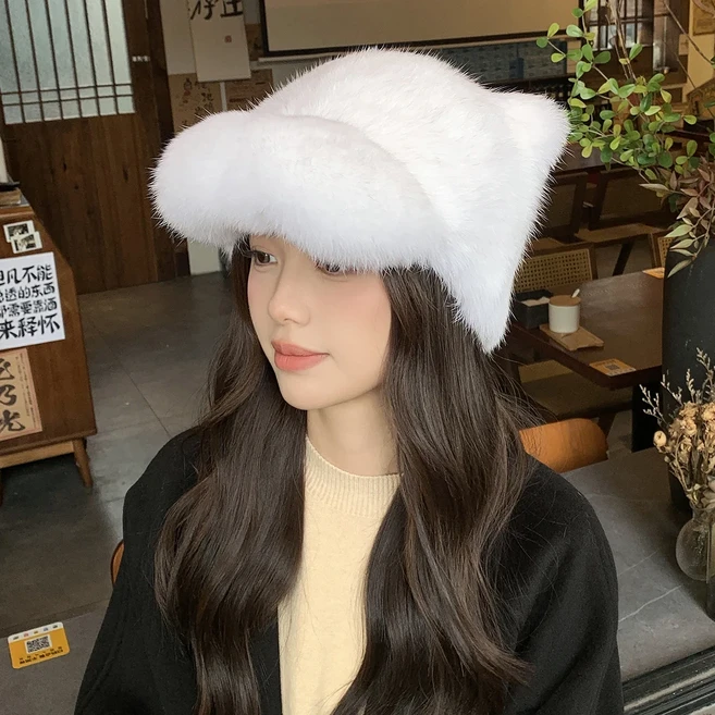 여성용 진짜 여우 모피 스카프 몽골 봄버 따뜻한 귀마개 러시아 겨울, 01 white