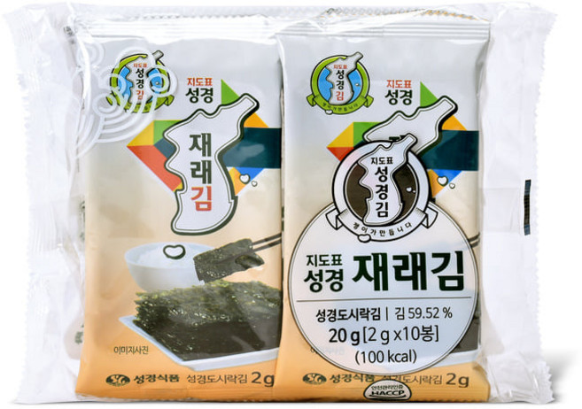 지도표재래식성경도시락김 성경식품 실온, 10개, 2g