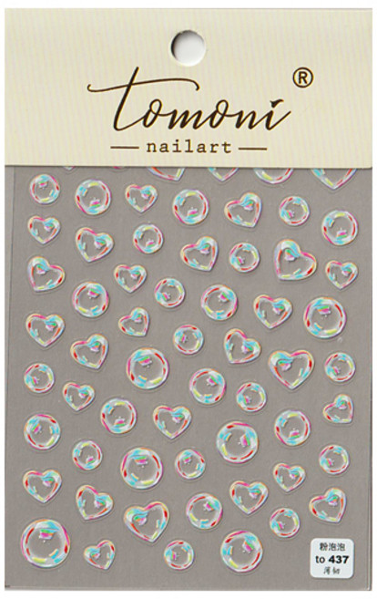 토모 네일스티커 437 무지개 비누방울, 1개, 단품