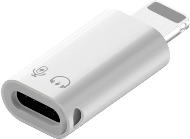 메이트 c to 8핀 충전 오디오 젠더, 1개, 화이트, 28mm