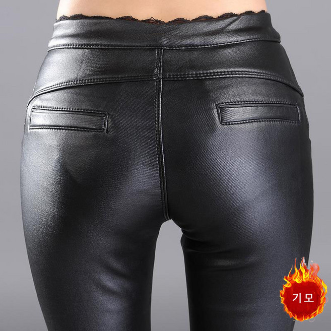 뉴타임즈15 인조가죽 바지 여성 따뜻한 두꺼운 가을 겨울CY 201010151 Z