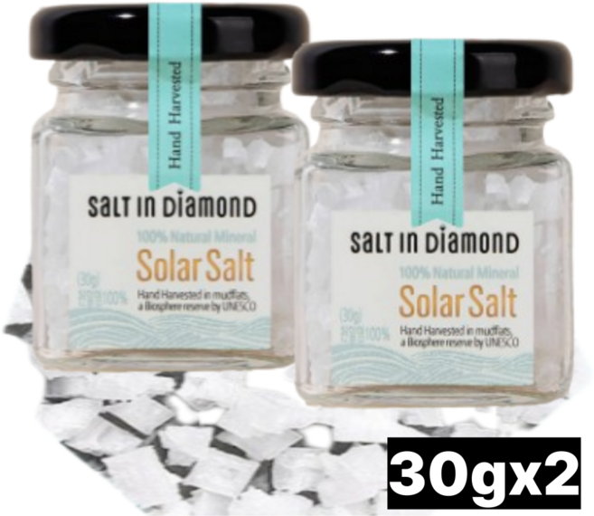 솔트인다이아몬드 미네랄 소금 큐브 솔트 무기질 천일염 30g 굵은소금 솔트 프리미엄 자연그대로 저온건조 청정갯벌, 2개