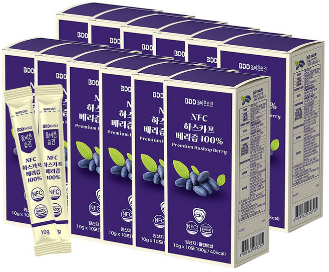 올바른습관 폴란드 NFC 하스카프베리착즙 100% 스틱, 12개, 100g