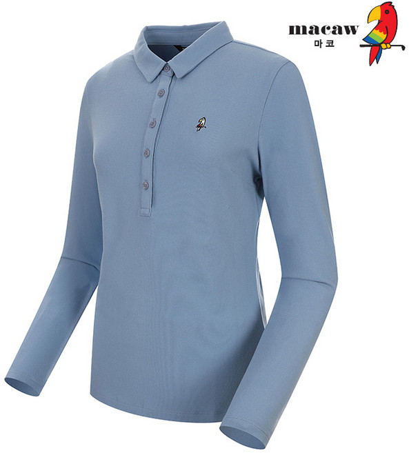 마코 (여성)슬림 카라 심플 티셔츠_MMW4TS91