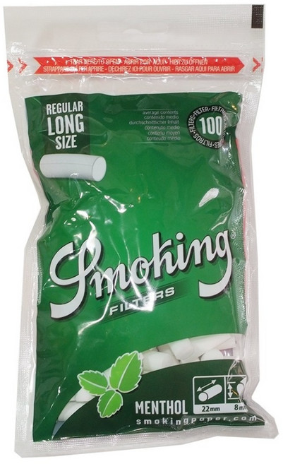 SMOKING 맨솔 롱 레귤러필터 8mm 100pcs, 그린, 1개