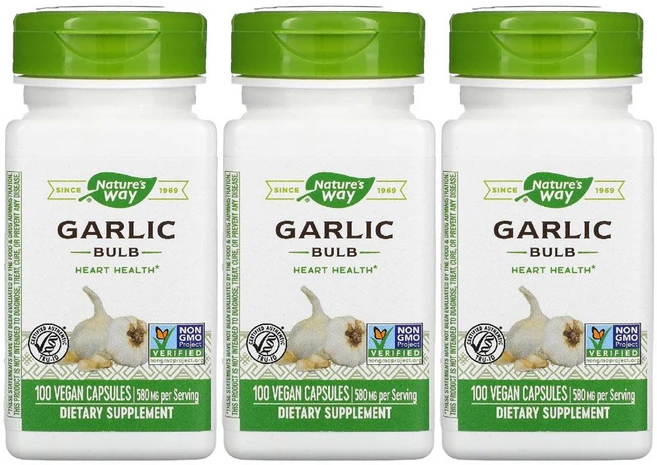 마늘 갈릭 추출물 영양제 Garlic 구근 580mg 베지 캡슐 100정 네이처스웨이 3병 - 쿠팡