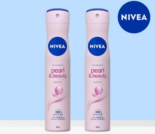 니베아 데오드란트_펄앤뷰티 200mlx2 스프레이 머스크향, 200ml, 2개