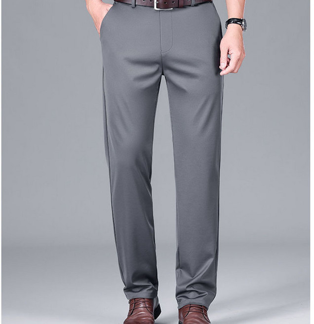 중년 남성 정장 팬츠 중장년 얇은 냉장고 슬림핏 팬츠 봄 가을 일자 와이드 정장 팬츠