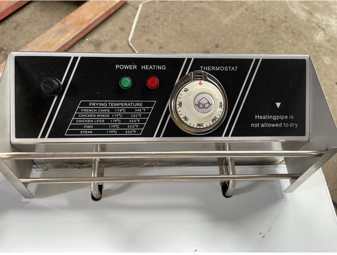 營業用桌上型油炸機 商用大容量炸爐 電炸鍋 雙炸籃, 17公升方型炸爐整組換德國EGO溫控,220V T字插頭