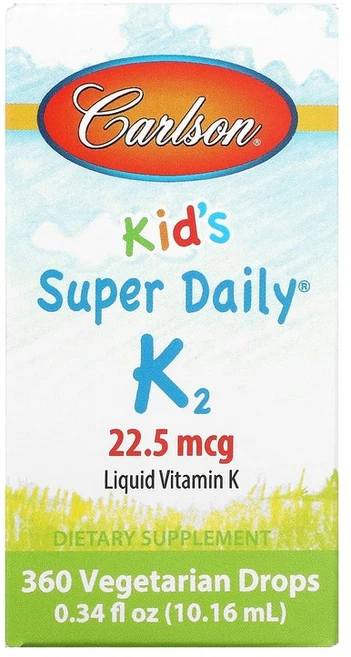 칼슨랩스 키즈 슈퍼 데일리 K2 22.5mcg 10.16ml 0.34fl oz, 상품, 0.34ml, 1개 - 쿠팡
