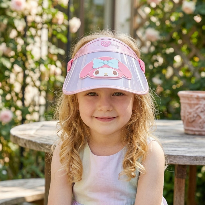 코지24 산리오 마이멜로디 썬캡 각도 조절 각도캡 모자 썬햇 햇빛가리개 자외선차단 어린이 키즈 여아 아동 물놀이 선캡 여름챙모자