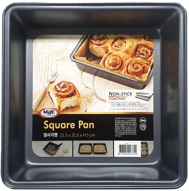 MESSE 메쎄 정사각팬 틀 몰드 21.5cm, 1개