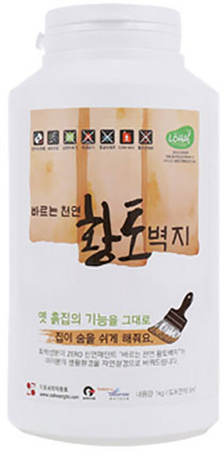 이오세라믹황토 친환경 결로방지페인트 바르는천연황토벽지 베란다 벽모서리 곰팡이방지기능 수성도료 1kg 5kg, 망고1, 1개