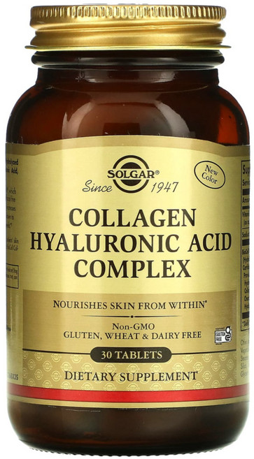 Solgar 콜라겐 히알루론산 복합체 30정 비타민 C 콘드로이틴 설페이트, 1개